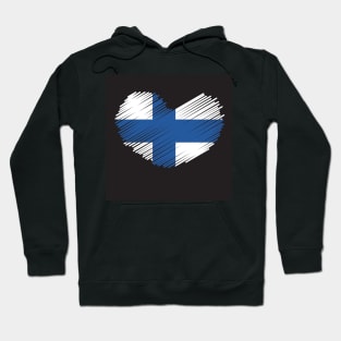 Finland Heart Flag Design Hoodie